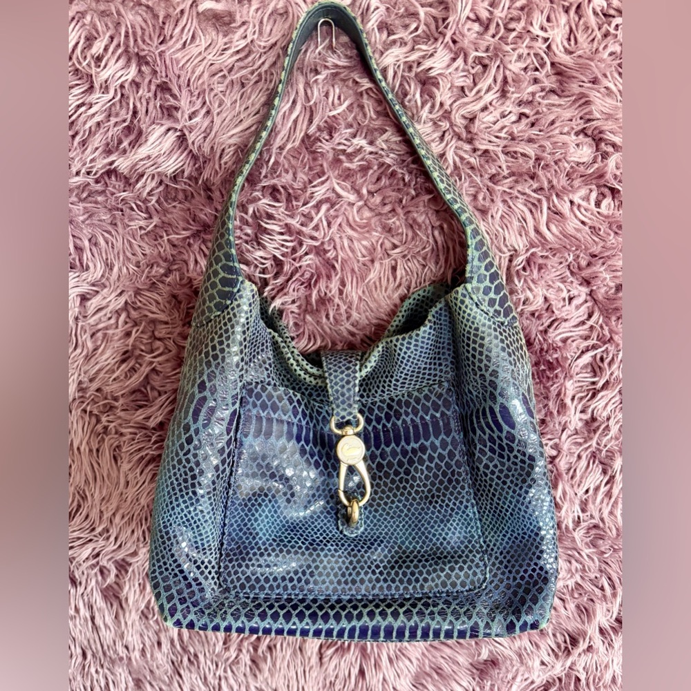 Dooney & Bourke Blue Snakeskin Hobo Bag
